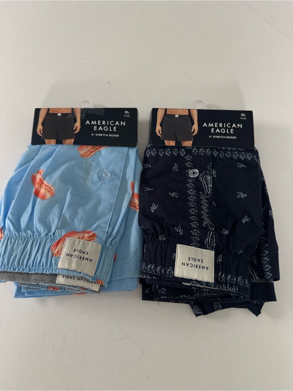 American Eagle Boxers Mens XL 2 Pack Hot Dog